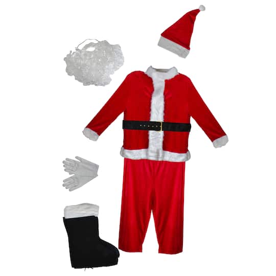 White &#x26; Red Santa Claus Men&#x27;s Plus Size Christmas Costume Set